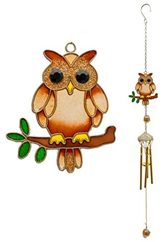 Garden Chime Owl On Branch Wind Chime Small