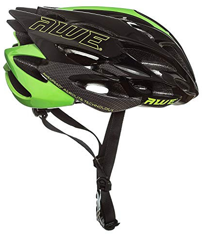 AWESpeed™ Bike Helmet Road Helmet Adult Mens Womens 58-61cm Bicycle Helmet Black/Green Large Adjustable Lightweight In Mould *AWE 5 year Crash Replacement Policy, CE-EN 1078:2012:A1:2012 standard