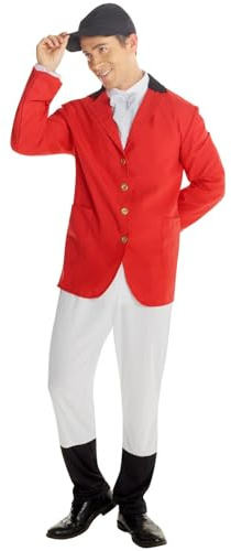 Morph Deguisement Chasseur Homme, Costume Chasse Halloween Homme | Veste Rouge, Pantalon, Cravate & Chapeau Noir, Look Chasse Traditionnelle, Parfait pour Halloween, Idéal pour se Déguiser