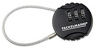 Fackelmann Kabel-Zahlenschloss 9,2x4x1,5 cm in schwarz/silber, 1 Stück, 61088