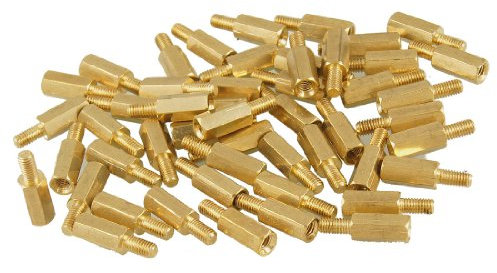 sourcing map 50 Stück Messing Schraube noch Abstandsbolzen Sechskant Spacer M3 Männlich X M3 weiblich 10 mm Länge de