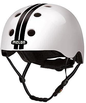 Melon Casque de Vélo »Straight Black White« pour Homme, Femme Adultes et Enfants | Casque Urbain léger et sûr pour Velo, VTT, Cyclisme, Skate et Trotinette | Taille XL-XXL (58-63 cm) Noir Blanc