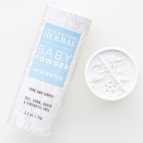 Baby Powder Talc-Free, Cornstarch Free Baby Powder, Unscented Fragrance Free Powder, Arrowroot Clay and Organic Plantain Leaf Powder, Ora’s Amazing Herbal, 2.5 oz