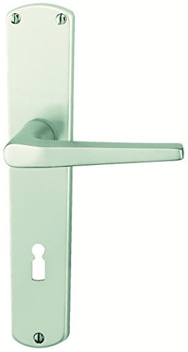 Alpertec 40401000 Aluminium Türbeschlag Neu silber lackiert Langschild Zimmertürgarnitur Türklinke Türdrücker Türgriffe …