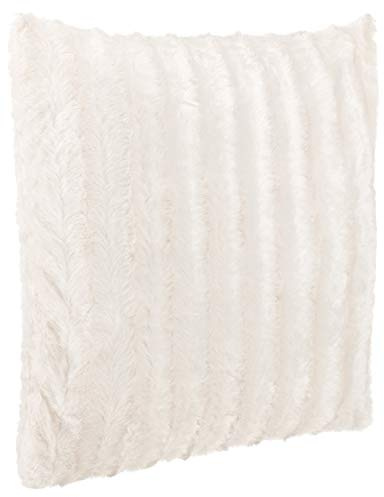 Brandsseller exclusiva almohada de piel sintética, cojin con relleno, suave y tierno, 50x50cm, blanco