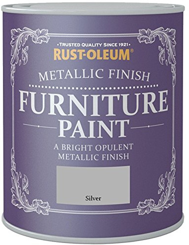Rust-Oleum Metallic Finish Furniture Paint Silver 750ml