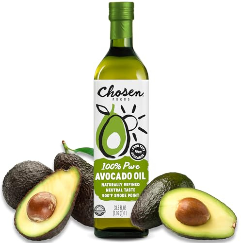 Chosen Foods 100% Avocado Cooking Oil - 1ltr Bottle (33.8fl) (Single Bottle) by Chosen Foods