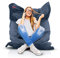 XXL Sitzsack ein ROOMOX Original - Gigantischer Sitzsack für drinnen und draußen 160 x 120 x 30 cm Massiver Sitzsack Bodenkissen aus Wasserresistentem Polyester