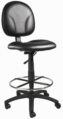 Boss Office Products Stand Up Caressoft Drafting Stool Without Arms in Black (B1690-CS)