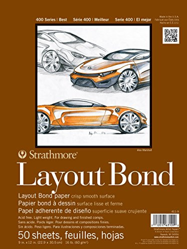 Strathmore (411-9 400 Series Layout Bond Pad,White , 9x12, 50 Sheets