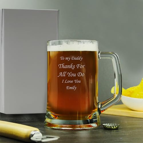 Personalised Engraved Glass Pint Stern Tankard