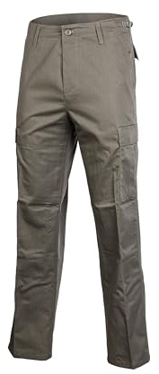 Mil-Tec US Ranger Hose Typ BDU • Herren Cargohose mit 6 geräumigen Taschen • Taktische Hose mit verstellbarem Kordelzug & Gürtelschlaufen • Feldhose für Outdoor, Arbeit & Freizeit • Oliv, 3XL