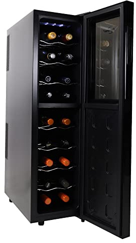 Koolatron Urban Series 18 Bottle Slim Dual Zone Wine Cooler, Thermoelectric Wine Fridge, Freestanding Wine Refrigerator for Home Bar, Kitchen, Apartment, Condo, Cottage