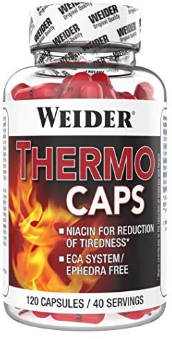 WEIDER Thermo Caps Energy Kapseln mit Carnitin, Grüntee, Guarana & Cayenne Pfeffer, 120 Kapseln