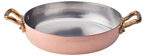 Pentole Agnelli ALCM110M32 Verzinnte Kupferpfanne mit 2 Messinggriffen, 32 cm