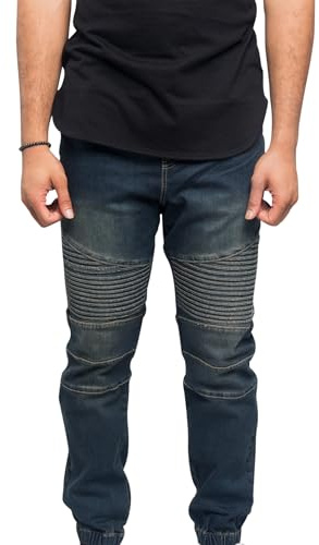 VICTORIOUS Men's Fashion Slim Fit Biker Denim Joggers Jeans JG873 - Vintage - Small - BB8H
