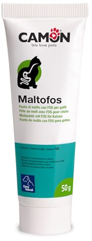 CAMON | Malto Fos, Alimento Complementare in Pasta, 50g, Supporto per Transito Intestinale e Boli di Pelo, per Gatti, Cani, Conigli e Furetti