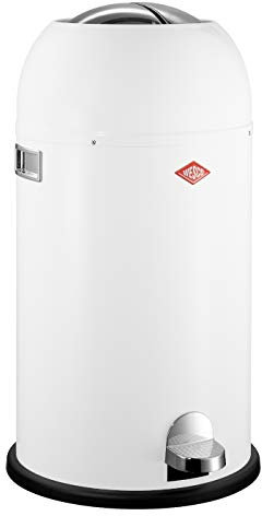 Wesco 184 631 Kickmaster Abfallsammler 33 Liter weiß, 37.5 x 37.5 x 69cm