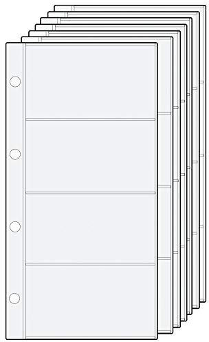 Alassio 1012 - Ersatzeinlagen für Visitenkartenringbuch, Einlage aus PVC, transparent, 10 Blatt mit je 4 Einschubfächer, Einlage ca. 11 x 23 cm, mit A - Z Register