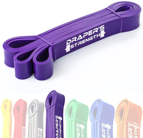 DRAPER'S STRENGTH Heavy Duty Resistance Stretch Loop Bands for Powerlifting Workout Exercise and Assisted Pull Ups 04. Purple