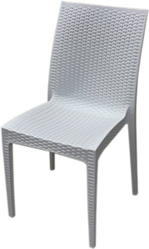 GRANDSOLEIL 891639 Rattan-Stuhl Bistrot, weiß, ohne Armlehnen, 49 x 89 cm