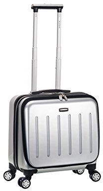 Rockland Revolution Hardside Rolling Computer Case, Carry-On, Silver