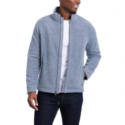 Tommy Hilfiger Men's Classic Polar Fleece Jacket (Standard and Big & Tall), Light Grey, XX-Large