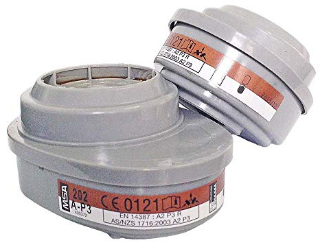MSA Advantage Protection respiratoire | Filtres à gaz chimiques A2B2E1K1 | ABEK | Réutilisables | Fixation à baïonnette | Paire | EN 14387