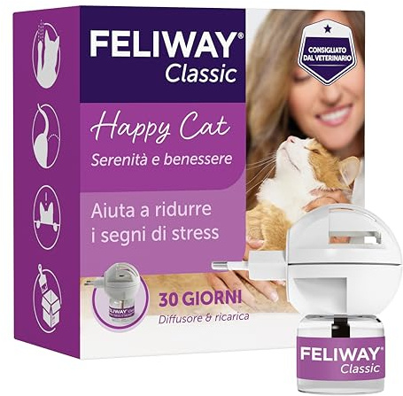 FELIWAY Classic Starter Kit Diffusore di Feromoni Calmanti per Gatti, 48 ml – Aiuta a risolvere i segni comuni di stress nei gatti e gattini, Raccomandato dai Veterinari, Clinicamente Testato