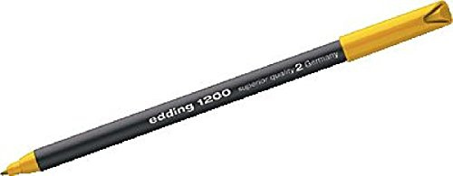 edding 1200 rotulador de color de trazo fino - amarillo - 10 rotuladores - punta redonda de 1 mm - marcador dibujar y escribir