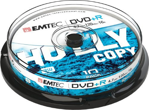 Emtec ECOVPR471016CB Confezione da 10 DVD + R, 16x, 4.7 GB, Nero