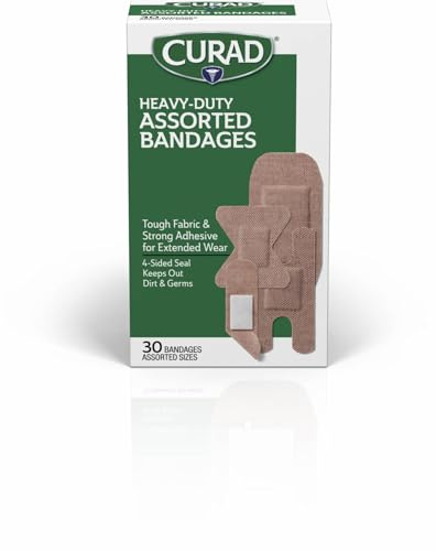 Curad Extra-Long Heavy-Duty Bandages, Assorted Sizes, 30 Count, 1 Box