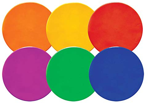 Champion Sports MSPSET Poly Spot Markers for Sports, Activities, and Social Distancing - 10-inch, Set of 6 - Multicolor