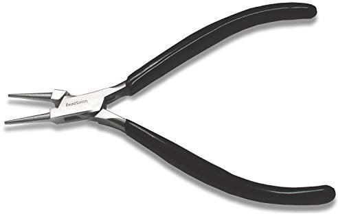 The Beadsmith Alicates de punta redonda delgada de 115 mm con mango de PVC negro