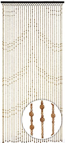 Kobolo Türvorhang Perlenvorhang Samara 31 Stränge 90x200 - Sichtschutz Balkon und Terrasse