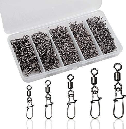 Shaddock 210stk Angeln Kugellager Wirbel hochfesten Angeln Rolling Wirbel mit Nice Snaps Angelzubehör-Kit