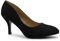 Womens Ladies Low MID HIGH Kitten Heel Pumps Pointed Toe Work Court Shoes Size (UK 4 / EU 37 / US 6, Black Suede)