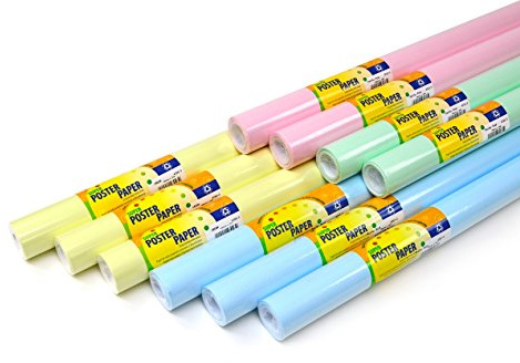 Poster Paper Pastel Colours Assortment (10 rolls)