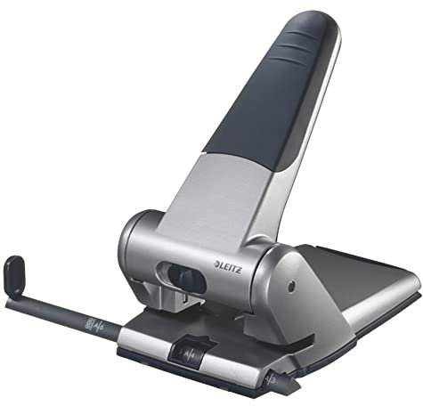 Leitz Registraturlocher bis A3, 6,5 mm, mit Anschlagschiene, silber