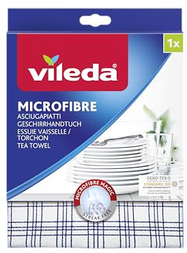 Vileda – Microfibre Plus Geschirrtücher 55 x 40 cm – 1 Tücher , sortiert