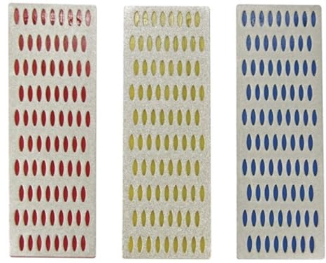 Toolland Ensemble de pierres à affûter en diamant, trois grains différents, pour aiguiser les couteaux, les ciseaux de rabot et les gouges à bois