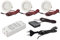 JungesLicht 3er Set Möbel Einbaustrahler Farbe: Edelstahl gebürstet, 2Watt LED Leuchtmittel warmweiss 3000Kelvin 200Lumen inkl. LED Trafo, Anschlussstecker und Netzkabel (Komplettset) Möbelleuchte