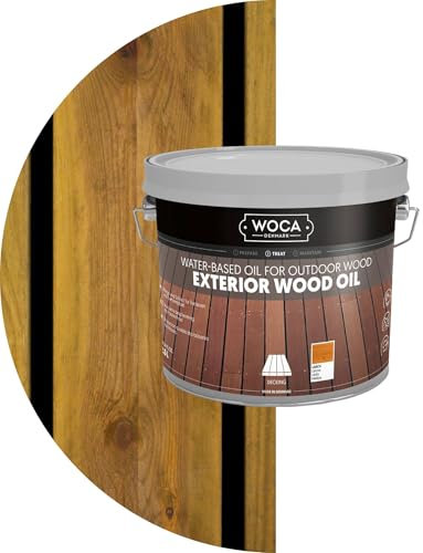 WOCA Denmark Exterior Wood Oil for Outdoor Garden Furniture - Decking Oil Protection - Danish Oil Suitable for All Outdoor Types of Wood (2,5L - Larch)
