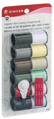 Singer 60642 Lot de 12 fils 100 % polyester filé Couleurs assorties