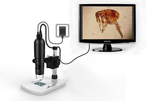 Mustcam® 1080P Full HD digitalt mikroskop, HDMI-mikroskop, 10x-220x förstoring, till alla bildskärmar/TV med HDMI-In, fotoinspelning, mikro-SD-lagring, PC stöds