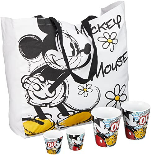 Egan Schale mit Disnet Motiv wMSET 5/2 Trinkgläser und 2 Küchenbecher Küche mit Micky und Minnie Maus Design