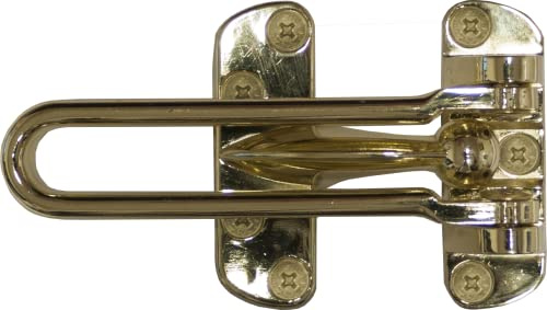 UAP Swing Bar Door Guard Lock, Polished Brass Door Chain Lock Alternative for UPVC, Composite & Wooden Front Doors, Security Latch, Door Restrictor & Auxiliary Door Lock