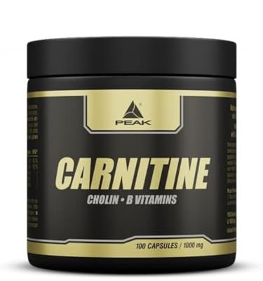 PEAK Carnitin - 100 Kapseln I 50 Portionen I Matrix aus hochdosiertem L-Carnitin Tartrat + Cholin + B-Vitaminen
