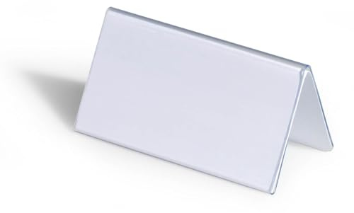 Durable Table Place Name Holder 52 x 100mm Transparent - Pack of 25 - Perfect for Meetings, Conferences, Events, etc.