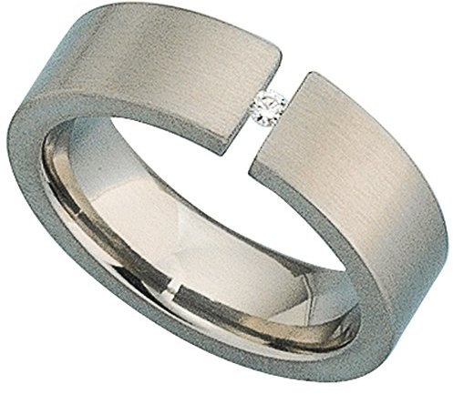 Jobo Damen-Ring Titan mit Diamant Größe 60